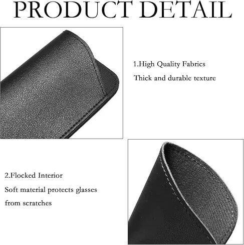 4PCS Soft Glasses Cases, 6.88 x 2.95inch PU Leather Eyeglasses Pouch,Protable Slim Reading Glasses Case for Men Women in Saudi Arabia
