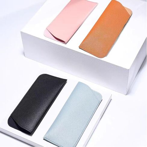 4PCS Soft Glasses Cases, 6.88 x 2.95inch PU Leather Eyeglasses Pouch,Protable Slim Reading Glasses Case for Men Women in Saudi Arabia