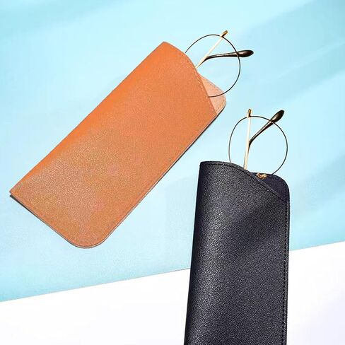 4PCS Soft Glasses Cases, 6.88 x 2.95inch PU Leather Eyeglasses Pouch,Protable Slim Reading Glasses Case for Men Women in Saudi Arabia