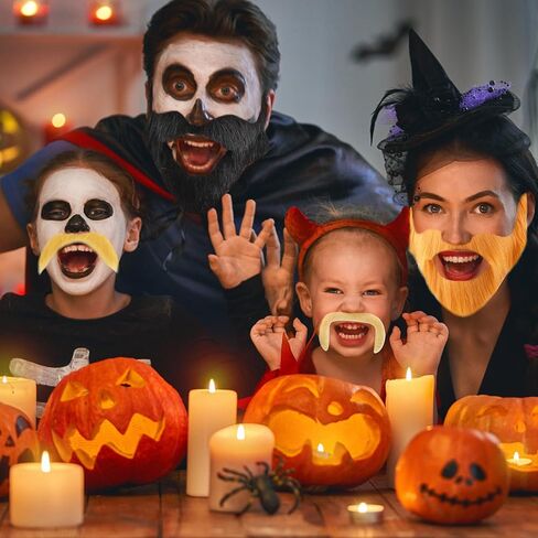 56 قطعة من الشوارب المزيفة، ذاتية اللصق، لحى وهمية، شارب، حواجب، عصا على الوجه، مقود اللحية، لحية وهمية، لحية صغيرة كبيرة، Postizos para Hombres، أزياء الهالوين لحفلات أعياد الميلاد، إكسسوارات مضحكة واقعية in Kuwait