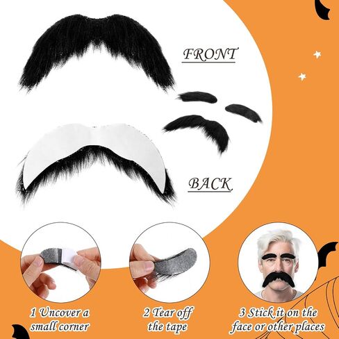 شارب وحواجب وهمية ولحية وهمية ذاتية اللصق، زي مبتكر لشعر الوجه لحفلات الهالوين التنكرية in Saudi Arabia