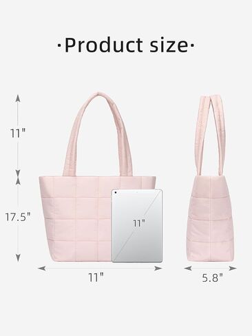 WESTBRONCO Puffer Tote Bags for Women Puffy Quilted Purse Nylon Shoulder Bag and Handbags with Laptop Compartment in Saudi Arabia
