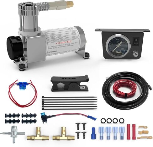 نظام ضاغط الهواء على متن الشاحنة طقم ضاغط أكياس الهواء العالمي مع مقياس in Kuwait