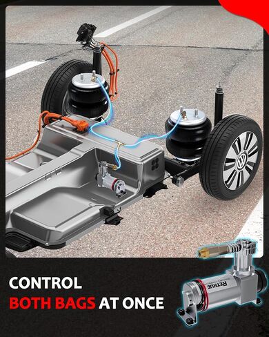 نظام ضاغط الهواء على متن الشاحنة طقم ضاغط أكياس الهواء العالمي مع مقياس in Kuwait