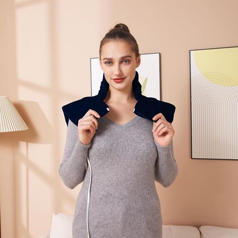وسادة تسخين Ambershine مقاس 45 سم × 85 سم XXXL بحجم كينج مع تقنية تسخين سريع و10 إعدادات لدرجة الحرارة، وسادة تسخين كهربائية من الفلانيل/تخفيف آلام الظهر/الرقبة/الكتفين/البطن/الساقين (أزرق فاتح) in Saudi Arabia