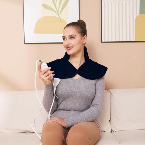 وسادة تسخين Ambershine مقاس 45 سم × 85 سم XXXL بحجم كينج مع تقنية تسخين سريع و10 إعدادات لدرجة الحرارة، وسادة تسخين كهربائية من الفلانيل/تخفيف آلام الظهر/الرقبة/الكتفين/البطن/الساقين (أزرق فاتح) in Saudi Arabia