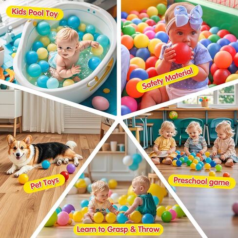 كرات الحفرة الكروية، 170 قطعة من كرات الألعاب البلاستيكية للأطفال الصغار 1 2 3 4 5 حفر كرات للأطفال البنات والأولاد، منزل ترتد، خيمة لعب، حمام سباحة للأطفال، دعائم لافتة للحفلات. in Saudi Arabia