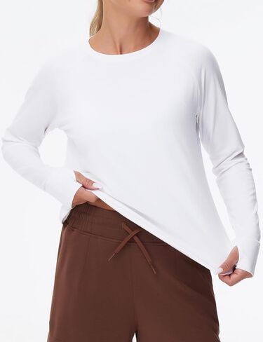 THE GYM PEOPLE Women's Long Sleeve Workout Shirts Side Slits Athletic Yoga Tee Tops with Thumb Hole in Saudi Arabia