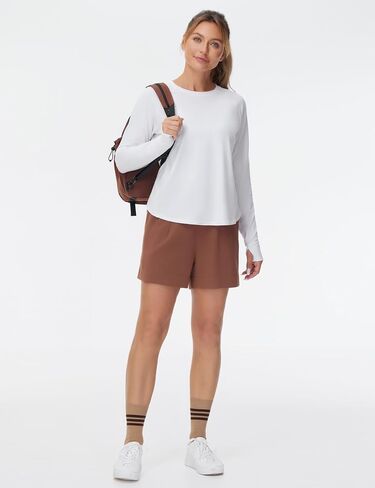 THE GYM PEOPLE Women's Long Sleeve Workout Shirts Side Slits Athletic Yoga Tee Tops with Thumb Hole in Saudi Arabia