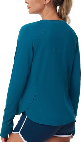 THE GYM PEOPLE Women's Long Sleeve Workout Shirts Side Slits Athletic Yoga Tee Tops with Thumb Hole in Saudi Arabia