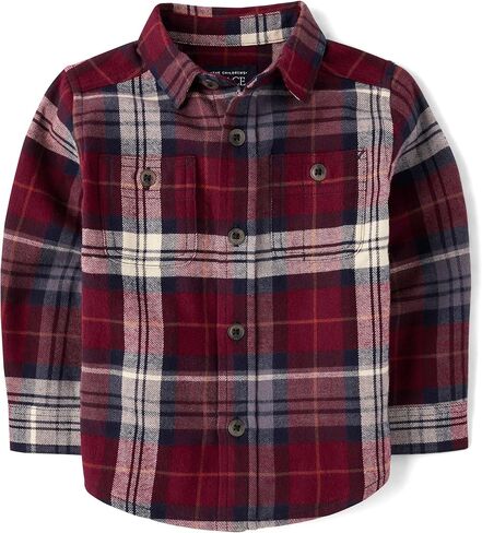 The Children's Place Boys' and Toddler Long Sleeve Plaid Flannel Button Up Shirt in Saudi Arabia