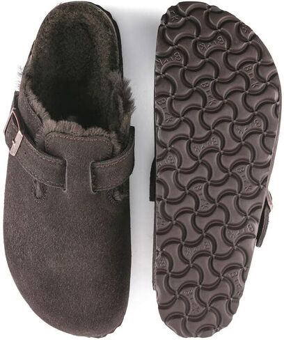 Birkenstock Boston VL/Shearling - Cozy Suede Clog with Shearling Footbed and Reptile Embossed Strap - Multiple Sizes & Colors in Saudi Arabia