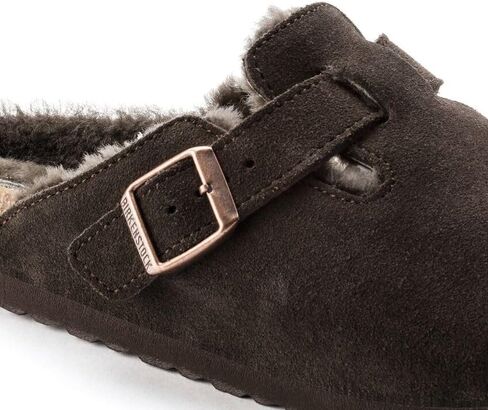 Birkenstock Boston VL/Shearling - Cozy Suede Clog with Shearling Footbed and Reptile Embossed Strap - Multiple Sizes & Colors in Saudi Arabia