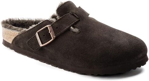 Birkenstock Boston VL/Shearling - Cozy Suede Clog with Shearling Footbed and Reptile Embossed Strap - Multiple Sizes & Colors in Saudi Arabia