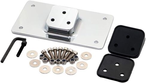 Black 3 Holes Laydown License Plate Mounting Bracket Kit Holder for Harley Big Twins Softail Dyna Sportster XL 1973 & Up in Kuwait
