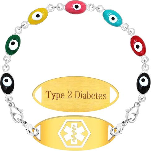 Uloveido Personalized Emergency Medical Alert Bracelet | Evil Eye Protection Bracelets Lucky Friendship Bracelets for Women in Kuwait