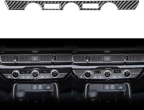 NVCNX Real Carbon Fiber Compatible with Honda 11th Gen Civic 2022 2023 2024 Sport/Si/LX/Type R Sedan Hatchback Car Dash AC Panel Dashboard Cover Interior Trim Accessories in Saudi Arabia