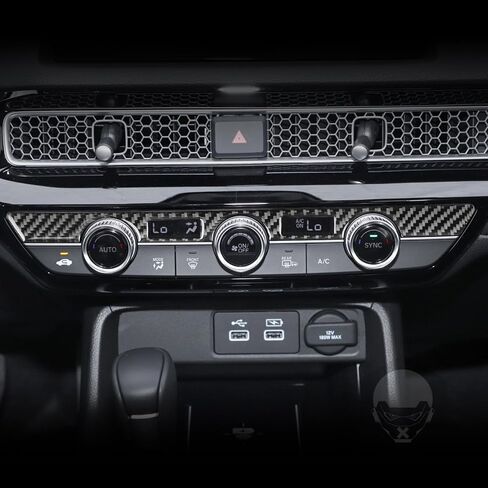 NVCNX Real Carbon Fiber Compatible with Honda 11th Gen Civic 2022 2023 2024 Sport/Si/LX/Type R Sedan Hatchback Car Dash AC Panel Dashboard Cover Interior Trim Accessories in Saudi Arabia