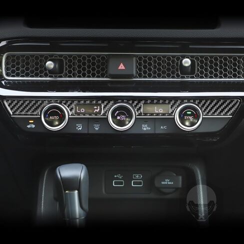 NVCNX Real Carbon Fiber Compatible with Honda 11th Gen Civic 2022 2023 2024 Sport/Si/LX/Type R Sedan Hatchback Car Dash AC Panel Dashboard Cover Interior Trim Accessories in Saudi Arabia