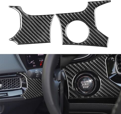 NVCNX Real Carbon Fiber Compatible with Honda 11th Gen Civic 2022 2023 2024 Sport/Si/LX/Type R Sedan Hatchback Car Dash AC Panel Dashboard Cover Interior Trim Accessories in Saudi Arabia