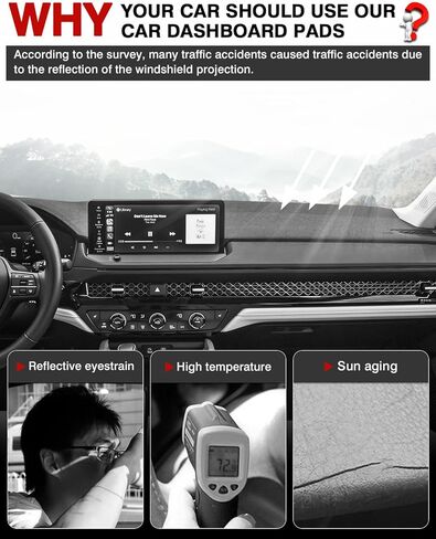 Autorder غطاء لوحة القيادة حصيرة ل 2023 2024 2025 هوندا أكورد اكسسوارات داش غطاء الجلد المدبوغ داش حصيرة ظلة وهج الأشعة فوق البنفسجية حامي in Kuwait