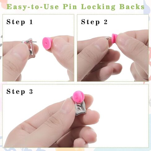 60 PCS Rubber Pin Backs, Lapel Pin Backs PVC Rubber Pin Backs Pin Safety Backs for Brooch Tie Hat Badge Insignia Lapel Pin Backings Pin Cap Keepers with Storage Case for Uniform Badges, Multicolor in Saudi Arabia