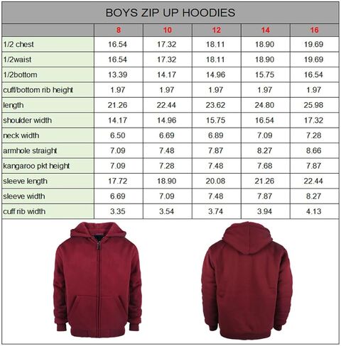 Boys' Fashion Zip Up Hoodie Plain Comfort Fleece Jacket Youth Heavyweight Sherpa Lined Sweatshirts in Saudi Arabia