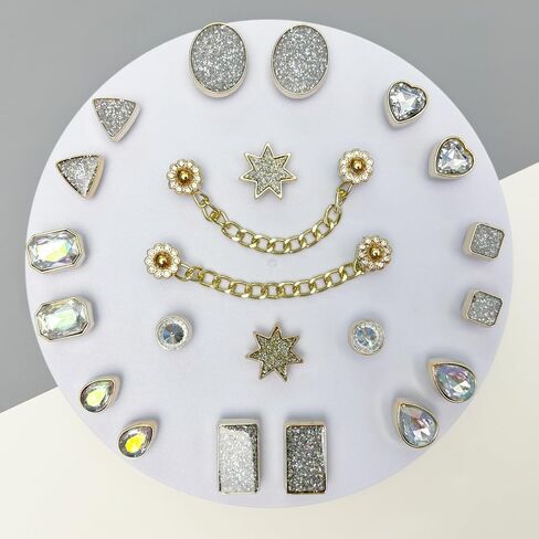 Bling Shoe Charms for Women, 22Pcs Sparkling Gems Rhinestones Shoe Decoration Charms, Girly Shoe Chains for Clog Sandals, DIY Shoe Accessories for Party Favor in Saudi Arabia