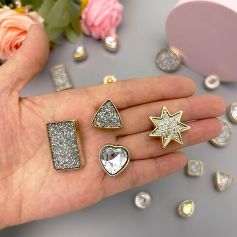Bling Shoe Charms for Women, 22Pcs Sparkling Gems Rhinestones Shoe Decoration Charms, Girly Shoe Chains for Clog Sandals, DIY Shoe Accessories for Party Favor in Saudi Arabia