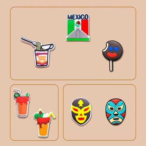28 30Pcs Mexican Shoe Charms Decoration for Adult, Fiesta Day of the Dead Croc Pins for Shoes Clog Sandals in Saudi Arabia