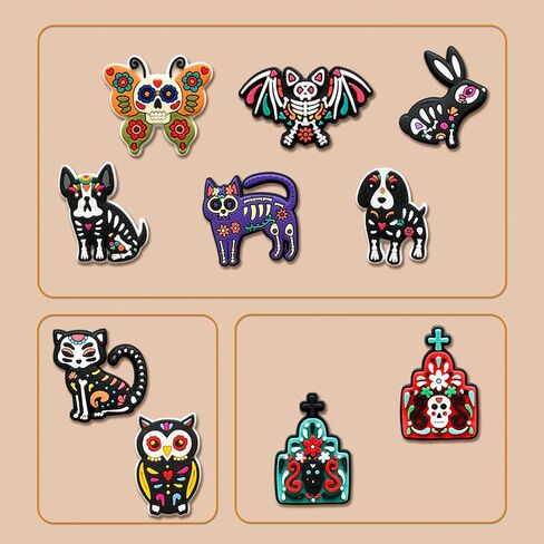 28 30Pcs Mexican Shoe Charms Decoration for Adult, Fiesta Day of the Dead Croc Pins for Shoes Clog Sandals in Saudi Arabia