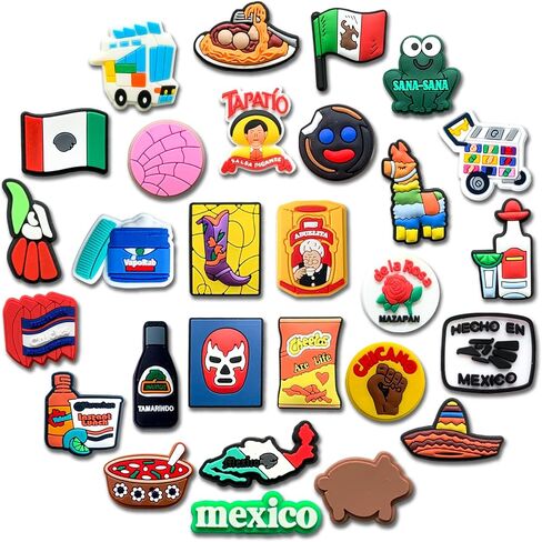 28 30Pcs Mexican Shoe Charms Decoration for Adult, Fiesta Day of the Dead Croc Pins for Shoes Clog Sandals in Saudi Arabia