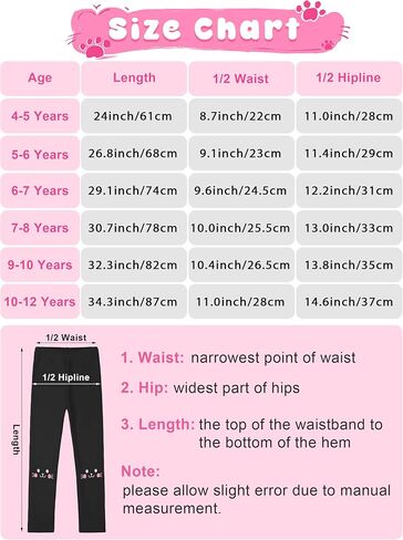 Cooraby 3 Pack Girls Fleece Lined Leggings Cotton Kitty Printed Winter Warm Tights Thick Elastic Thermal Pants for Kids in Kuwait