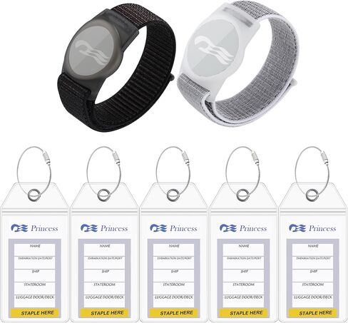 2 Packs Princess Cruise Medallion Holder Compatible for Princess Cruise Medallion，5 Pack Cruise Luggage Tag Holder for Princess Cruise Ships (Black-Grey) in Kuwait