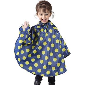 Sping Fever Kids Rain Poncho with Hood, Lightweight Girls Boys Toddlers Rain Jacket Raincoat