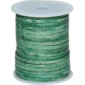 حبل مسطح لصنع القلائد والأساور والمجوهرات، حبل مضفر من جلد البقر الأصلي لأربطة الأحذية والحرف اليدوية (رمادي عتيق، 3 مم) in Kuwait