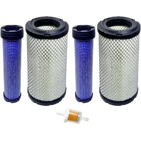 2 Sets Air Filter for Kawasaki 11013-7044 & 11013-7045 Inner & Outer, Compatible with Donaldson P821575 & P822858， Fit for Kohler 25-083-01-S M131802 M131803