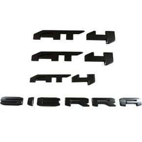 4Pcs Kit AT4 Sierra Overlay Emblems Door Rear Car Badge Compatible with 2019-2022 Sierra 1500 2500HD 3500HD (Matte Black)