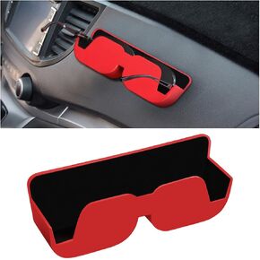Sunglasses Holder for Car Dashboard, Vehicle Eyeglasses Storage Case with Semi-Open Design, Self Adhesive Auto Interior Glasses Organizer Box, Universal for SUV, Truck, RV（Black）