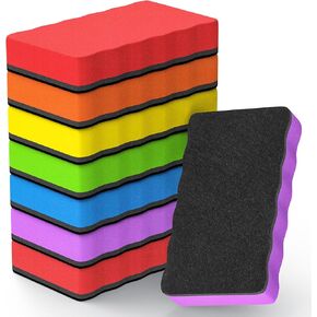 MaxGear Whiteboard Erasers, 8 Pack Magnetic Dry Erase Erasers, White Board Erasers Bulk for Dry Erase Board, Magnetic Dry Erasers for Classroom, Office, Home (6 Pastel Color Set, 4 x 2 x 0.6 Inch)