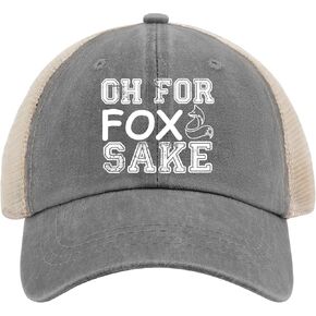 Oh for Fox Sake Golf Hat Hats for Men Fashion Gray02 Mens Sun Hat Gifts for Him Cycling Caps