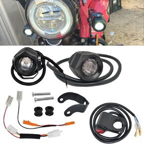 High Brightness LED Light Kit with Wire Harness & Switch Off-Road Driving Spot White Light Mount Bracket Kit Compatible with CT125 Trail 125 Hunter cub (2019-2024)