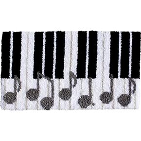 Music Piano Notation Latch Hook Kits Rug Printed Canvas DIY Handmade Carpet Crochet Yarn Embroidery Needlework Hook Latch Kit Tapestry Rug Cover Christmas Home Decoration 50x38cm