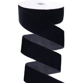 GXTIZAS Black Velvet Ribbon Spool 1 inch x 10 Yards Single Face Ribbon Velvet Trim for Gift Wrapper Christmas Decorations