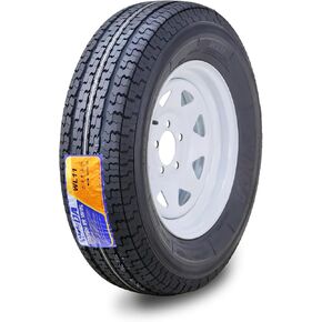 WINDA Trailer Tire Wheel Assembly ST205/75R14 8-Ply D 105L 5 Lug on 4.5" PCD White Spoke Rim