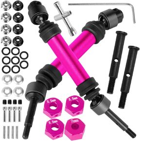 Drive Shaft Axles Upgrades Part for 1/10 Slash 2WD (VXL),RC Steel #45 2Pcs Driveshafts CVD w/Hex Hops Up,Navy Blue