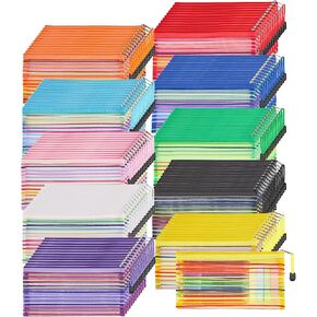 JARLINK 120 Pack Mesh Zipper Pouch, Zipper Pouch bulk in 10 Colors, Multipurpose Travel Zipper Bags for Organizing Makeup Essentials, Travel Accessories, Office, School and Teacher Supplies