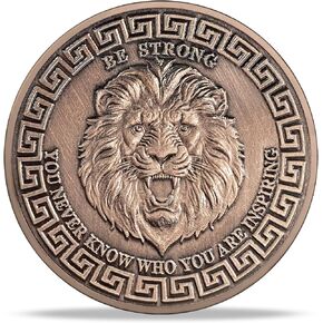 Lion Sword and Shield Challenge Coin - Inspirational Collectible, High Relief Design, Symbol of Courage and Strength, Medieval Style Classic Amulet