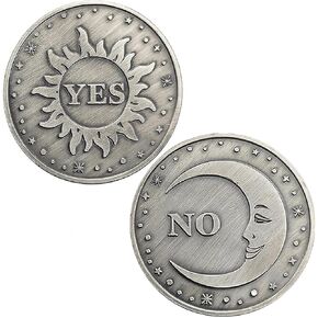 Yes No Challenge Coin Sun and Moon Decision Maker Divination Coin