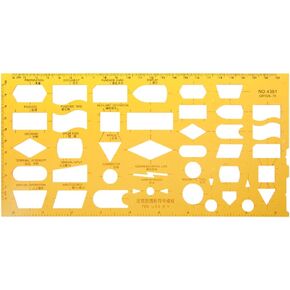 K Resin Flow Chart Symbol Drafting Template Ruler Stencil Measuring Tool Student